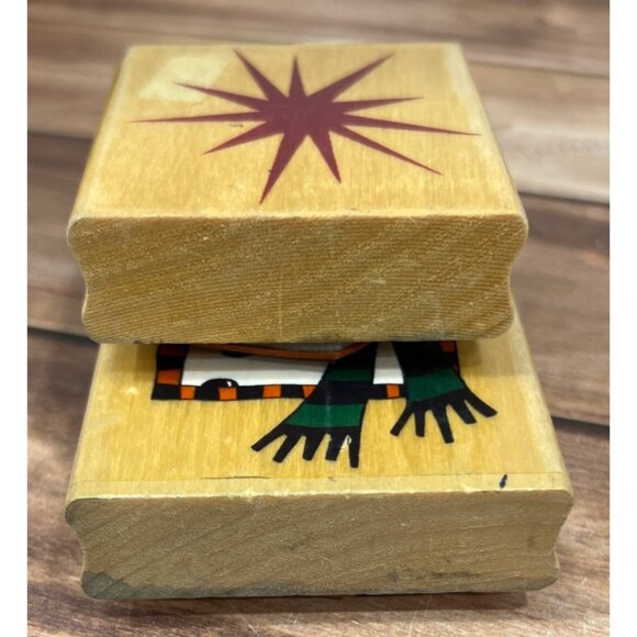 THATS ALL SHE STAMPED RUBBER STAMP SET OF 2 BY PATRICK LOSE SNOWMAN & STAR HAPPY - Picture 4 of 6